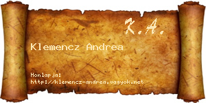 Klemencz Andrea névjegykártya