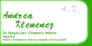 andrea klemencz business card